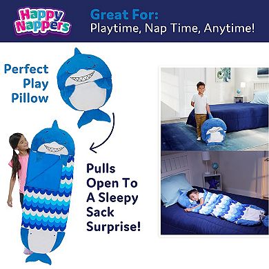 Jay@Play Happy Nappers Medium Blue Shark Pillow & Sleepy Sack