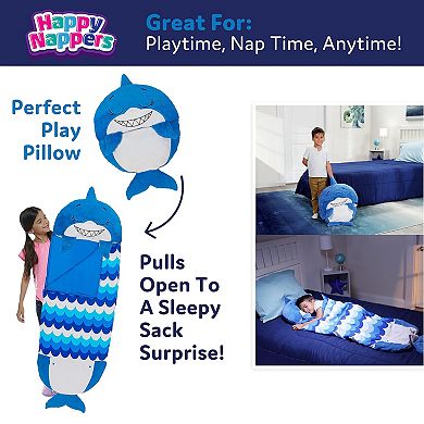 Jay@Play Happy Nappers Large Blue Shark Pillow & Sleepy Sack