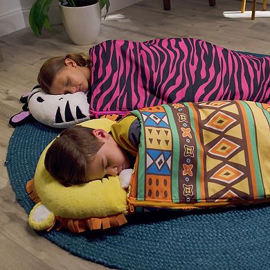 Jay@Play Happy Nappers: Medium 2-in-1 Pillow & Sleepy Sack - Lion Lex