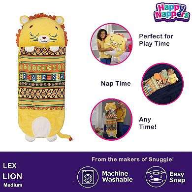 Jay@Play Happy Nappers: Medium 2-in-1 Pillow & Sleepy Sack - Lion Lex