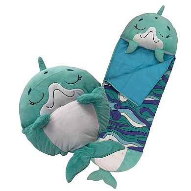 Jay@Play Happy Nappers: Large 2-in-1 Pillow & Sleepy Sack - Dolphin Disco
