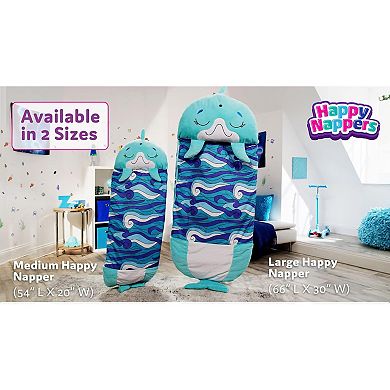 Jay@Play Happy Nappers: Large 2-in-1 Pillow & Sleepy Sack - Dolphin Disco