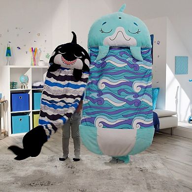 Jay@Play Happy Nappers: Large 2-in-1 Pillow & Sleepy Sack - Dolphin Disco