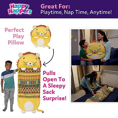 Jay@Play Happy Nappers: Large 2-in-1 Pillow & Sleepy Sack - Lion Lex