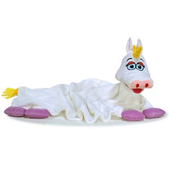Jay@Play Cuddleuppets: 2-in-1 Plush Puppet & Blanket - White & Purple Unicorn