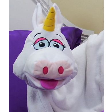 Jay@Play Cuddleuppets: 2-in-1 Plush Puppet & Blanket - White & Purple Unicorn