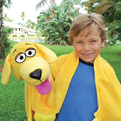Jay@Play Cuddleuppets: 2-in-1 Plush Puppet & Blanket - Dog Yellow Dog