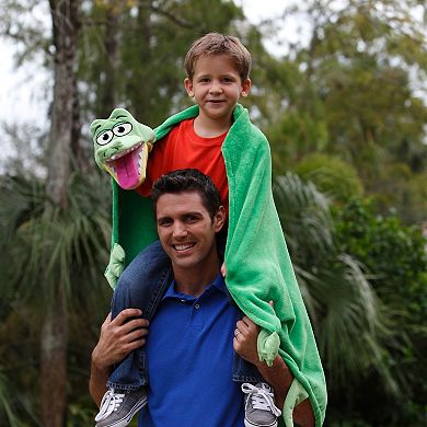 Jay@Play Cuddleuppets: 2-in-1 Plush Puppet & Blanket - Green Gator