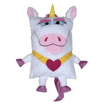 Jay@Play Shamzees: Plush Kids Eating Friend Pillow Cover - White & Purple Unicorn