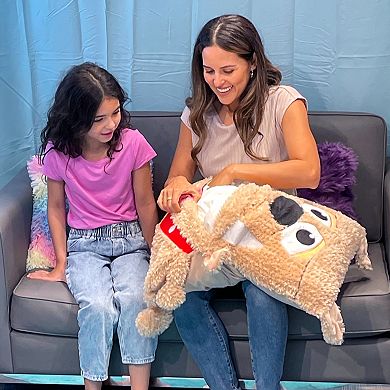 Jay@Play Shamzees: Plush Kids Eating Friend Pillow Cover - Brown Dog