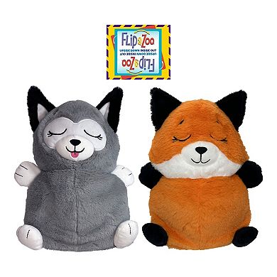 Jay@Play FlipaZoo: 2-in-1 Upside Down Inside Out Animal Plush - Fox to Husky