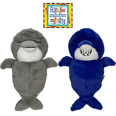 Jay@Play FlipaZoo: 2-in-1 Upside Down Inside Out Animal Plush - Shark to Dolphin