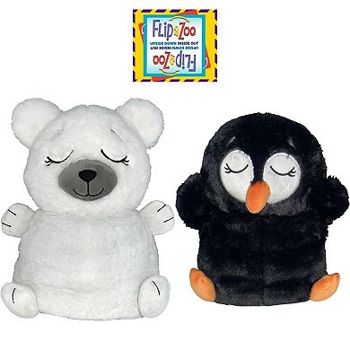 Jay@Play FlipaZoo: 2-in-1 Upside Down Inside Out Animal Plush - Penguin to Bear