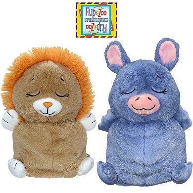 Jay@Play FlipaZoo: 2-in-1 Upside Down Inside Out Animal Plush - Lion to Hippo