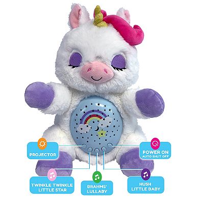 Jay@Play Happy Nappers: Lullabrites Sweet Dreams Lights & Sounds Animal Plush - White & Purple Unicorn