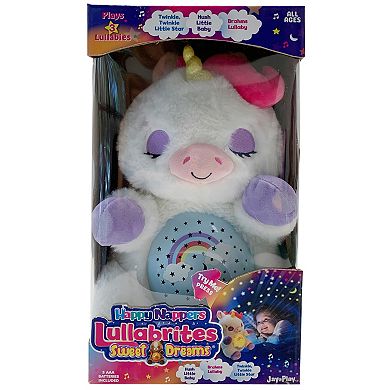 Jay@Play Happy Nappers: Lullabrites Sweet Dreams Lights & Sounds Animal Plush - White & Purple Unicorn