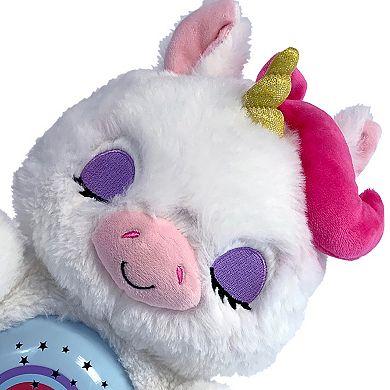 Jay@Play Happy Nappers: Lullabrites Sweet Dreams Lights & Sounds Animal Plush - White & Purple Unicorn