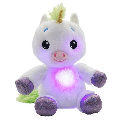 Jay@Play Happy Nappers: Lullabrites Musical Light-Up Bedtime Plush - White & Green Unicorn