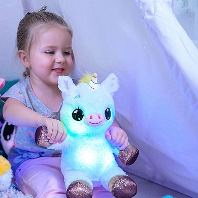 Jay@Play Happy Nappers: Lullabrites Musical Light-Up Bedtime Plush - White & Green Unicorn
