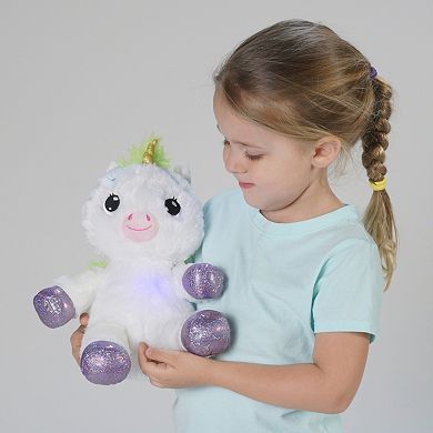 Jay@Play Happy Nappers: Lullabrites Musical Light-Up Bedtime Plush - White & Green Unicorn