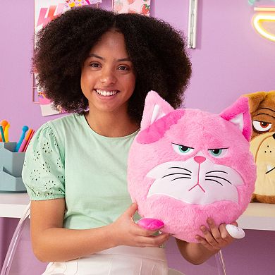 Jay@Play Hangry Petz: Animal Plush Squeeze Tummy for Sounds - Lucy Pink Cat