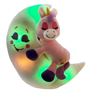 Jay@Play Happpy Nappers: Lullabrites Lights & Sounds Plush Moon Pet - Pink & Purple Unicorn