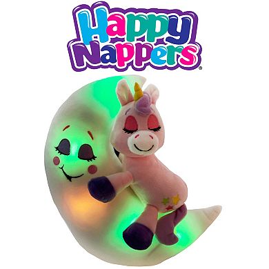 Jay@Play Happpy Nappers: Lullabrites Lights & Sounds Plush Moon Pet - Pink & Purple Unicorn