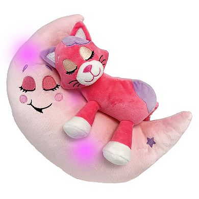 Jay@Play Happpy Nappers: Lullabrites Lights & Sounds Plush Moon Pet - Pink Cat