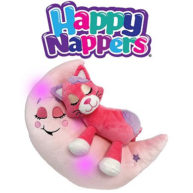 Jay@Play Happpy Nappers: Lullabrites Lights & Sounds Plush Moon Pet - Pink Cat