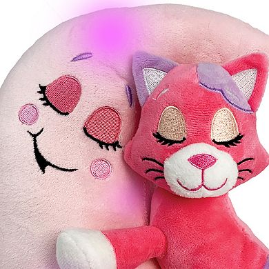 Jay@Play Happpy Nappers: Lullabrites Lights & Sounds Plush Moon Pet - Pink Cat