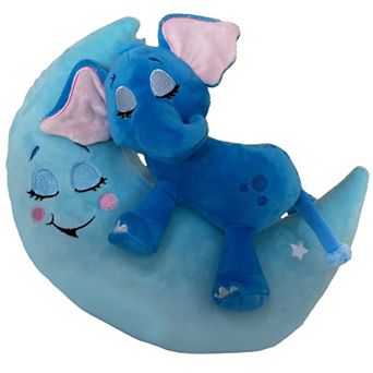 Jay@Play Happpy Nappers: Lullabrites Lights & Sounds Plush Moon Pet - Blue Elephant
