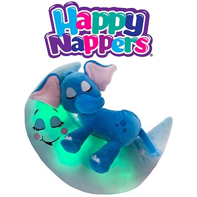 Jay@Play Happpy Nappers: Lullabrites Lights & Sounds Plush Moon Pet - Blue Elephant