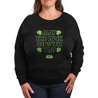 Plus Size Star Wars May The Luck Be With You French Terry Long Sleeve Tee