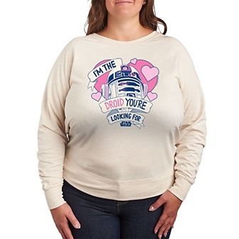 Plus Size Star Wars R2-D2 I'm The Droid You're Looking For French Terry Long Sleeve Tee