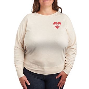 Plus Size Star Wars Heart Logo French Terry Long Sleeve Tee
