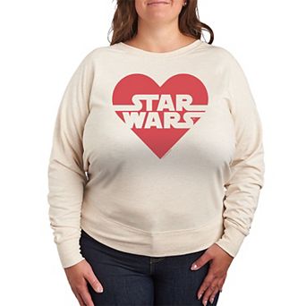 Plus Size Star Wars Heart Logo French Terry Long Sleeve Tee