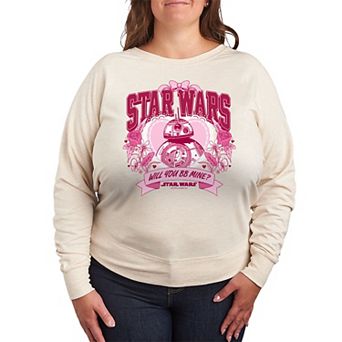 Plus Size Star Wars BB-8 Will You BB Mine? French Terry Long Sleeve Tee