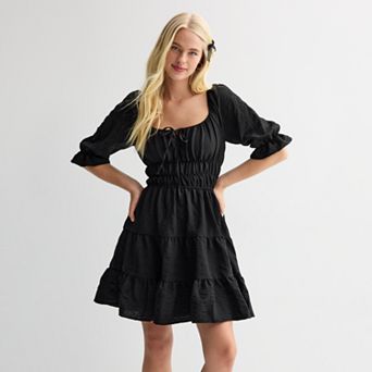 Juniors' Liberty Love 3/4 Sleeve Tiered Dress