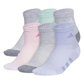 adidas Girls' Athletic Cushioned 6-Pack Quarter Socks
