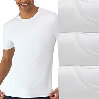 Men's Hanes 3-Pack Moves Ultimate Breathable Mesh Crewneck Undershirt with X-Temp