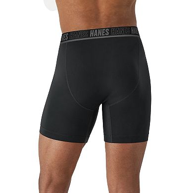 Men's Hanes® 4-Pack Moves Ultimate Anti-Chafe 6" Boxer Brief Underwear with Total Support Pouch and X-Temp