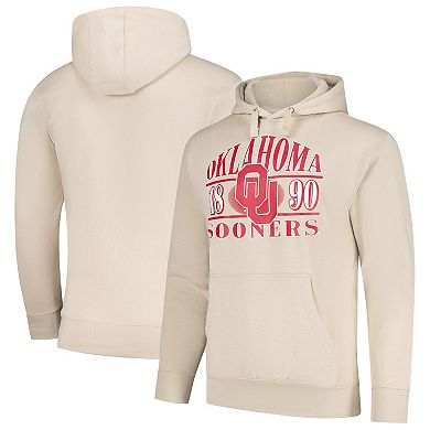 Men's Cream Oklahoma Sooners Upper Arch Letters Pullover Hoodie