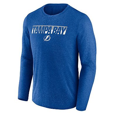 Men's Fanatics Heather Blue Tampa Bay Lightning Transition Long Sleeve T-Shirt