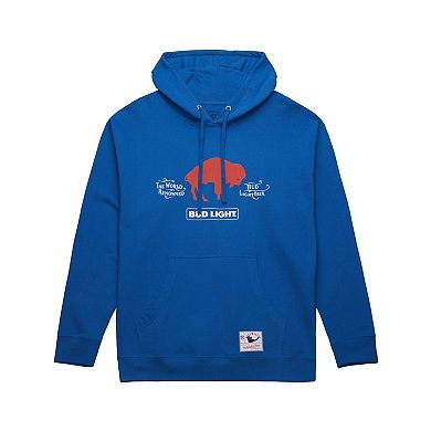 Men's Mitchell & Ness Royal Buffalo Bills NFL x Bud Light Vintage Pullover Hoodie