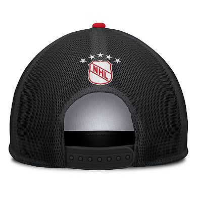 Men's Fanatics White/Black Detroit Red Wings Decades Collection Foam Front Snapback Hat