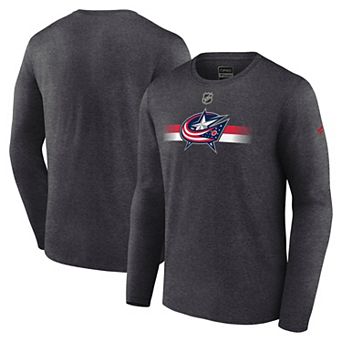 Men's Fanatics Heather Charcoal Columbus Blue Jackets Authentic Pro Secondary Long Sleeve T-Shirt