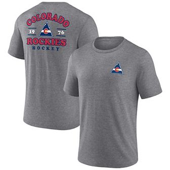 Men's Fanatics Heather Gray CO Rockies Vintage Hockey Winger Tri-Blend T-Shirt