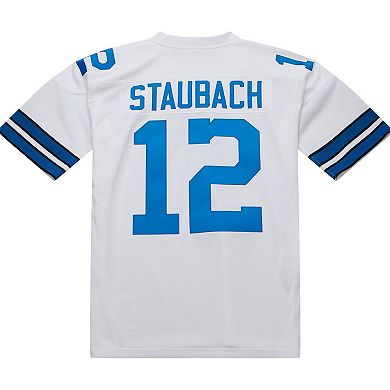 Men's Mitchell & Ness Roger Staubach White Dallas Cowboys 1975 Authentic Throwback Retired Player Jersey