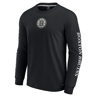 Men's Fanatics Black Boston Bruins Elements Strive Long Sleeve T-Shirt