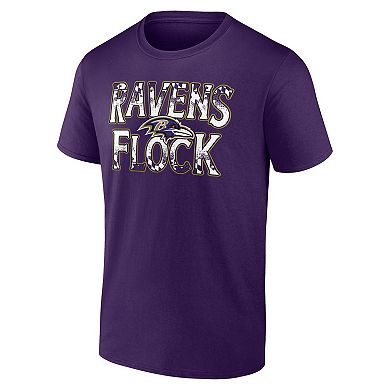 Men's Fanatics Purple Baltimore Ravens Ravens Flock T-Shirt